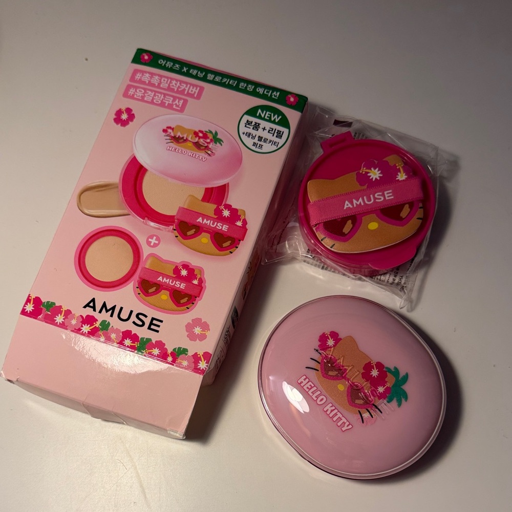 AMUSE x Tanning Hello Kitty DEW Power Vegan Cushion +Refill 02 Healthy (LIMITED)